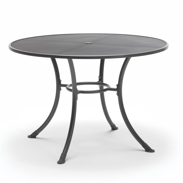 T0422-0200S wrought-iron-restaurant-tables-48-round-mesh-top-table-with-umbrella-hole